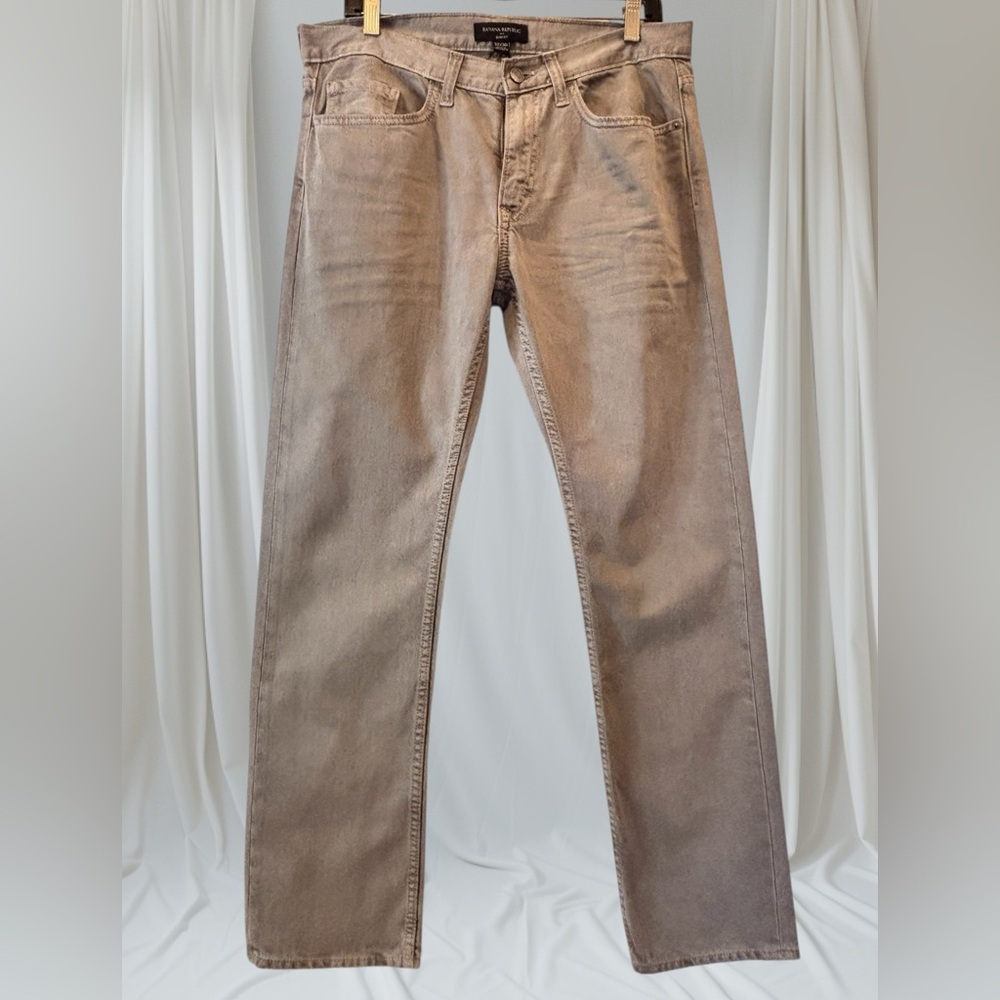 Banana Republic Men's Grayish Tan Slim Fit Jeans Sz 32x30 NEW WITHOUT TAGS